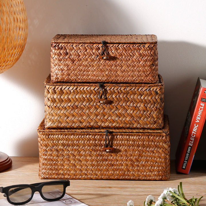 Handwoven Storage Box with Lid Kalsten