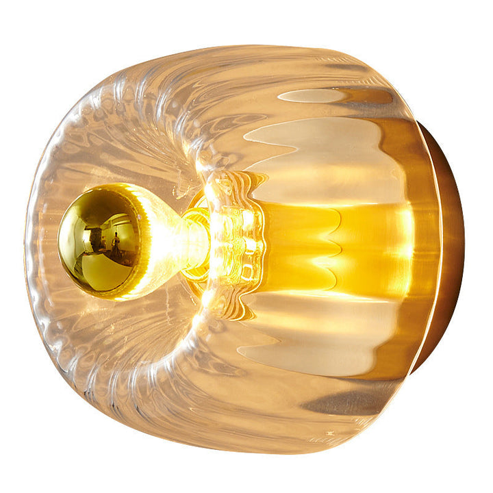 Flush Mount Light Copper 6.3 in Elegant Gold Bedroom Living Room Wall Lamp Luxury LED Incandescent Fixture | Kalsten