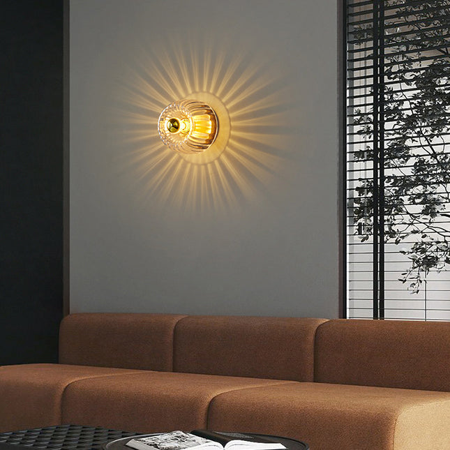 Flush Mount Light Copper 6.3 in Elegant Gold Bedroom Living Room Wall Lamp Luxury LED Incandescent Fixture | Kalsten
