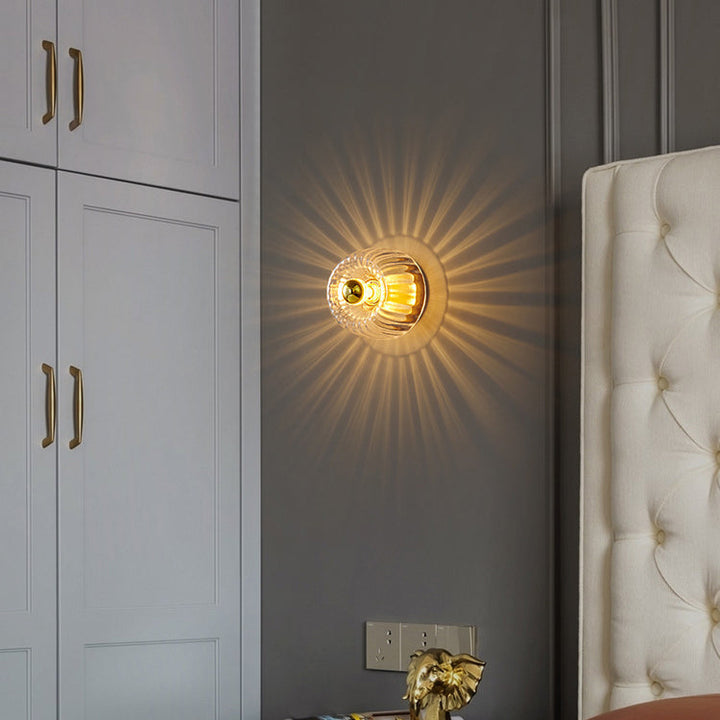 Flush Mount Light Copper 6.3 in Elegant Gold Bedroom Living Room Wall Lamp Luxury LED Incandescent Fixture | Kalsten