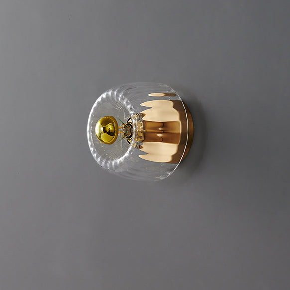 Flush Mount Light Copper 6.3 in Elegant Gold Bedroom Living Room Wall Lamp Luxury LED Incandescent Fixture | Kalsten