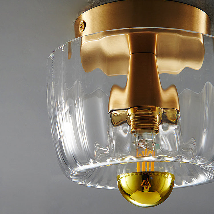 Flush Mount Light Copper 6.3 in Elegant Gold Bedroom Living Room Wall Lamp Luxury LED Incandescent Fixture | Kalsten