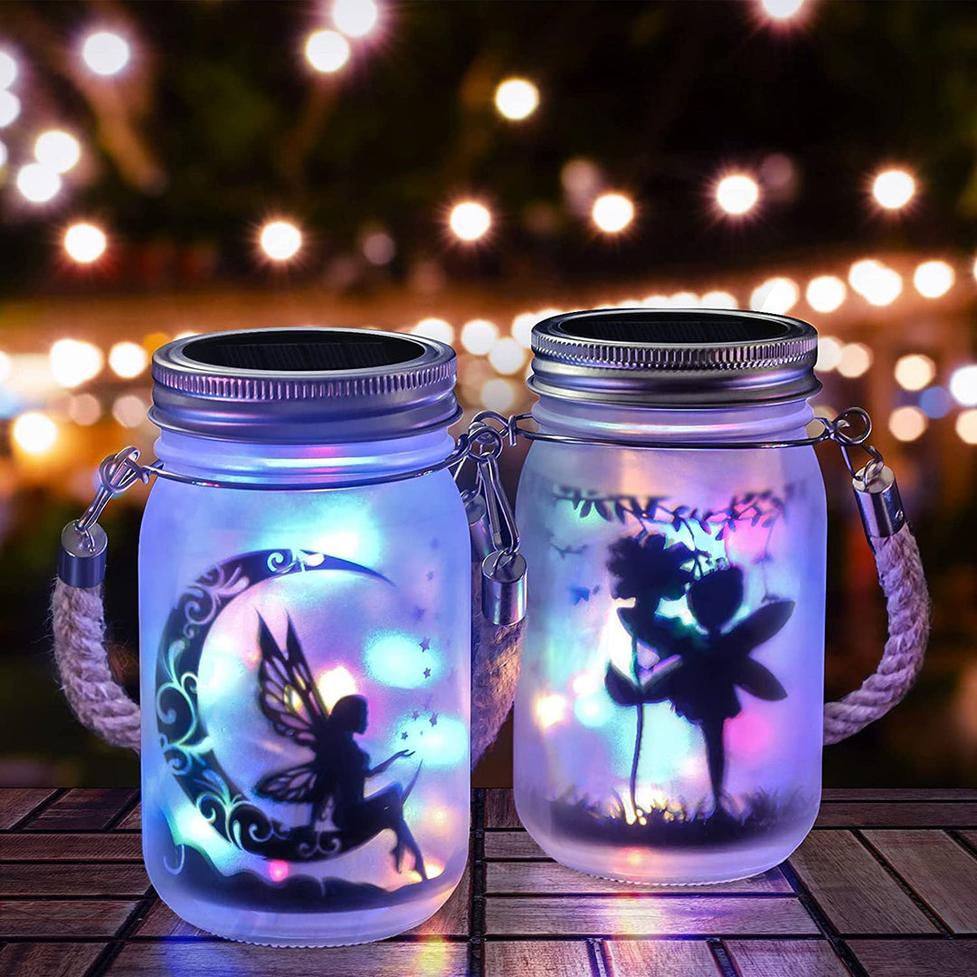 Solar Creative Fairy Frosted Glass Jar LED Outdoor Light | Kalsten