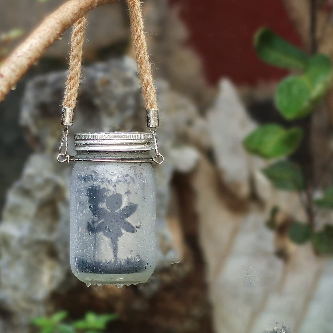 Solar Creative Fairy Frosted Glass Jar LED Outdoor Light | Kalsten