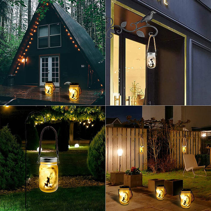 Solar Creative Fairy Frosted Glass Jar LED Outdoor Light | Kalsten