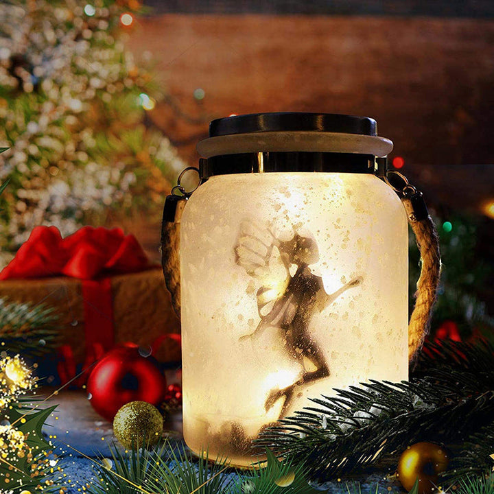 Solar Creative Fairy Frosted Glass Jar LED Outdoor Light | Kalsten