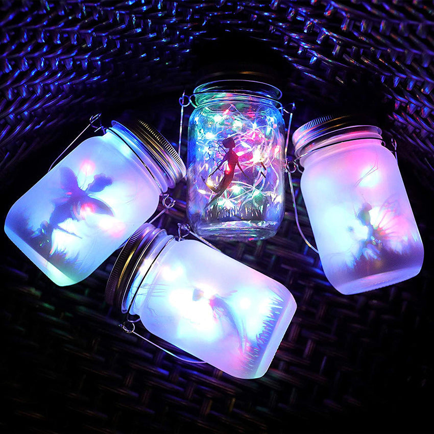 Solar Creative Fairy Frosted Glass Jar LED Outdoor Light | Kalsten