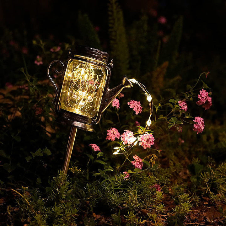 Solar Creative Fairy Frosted Glass Jar LED Outdoor Light | Kalsten