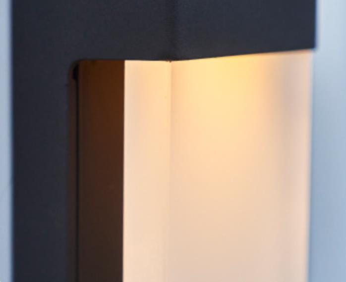 Solar Square Frosted Glass Waterproof Outdoor LED Wall Sconce Lamp | Kalsten