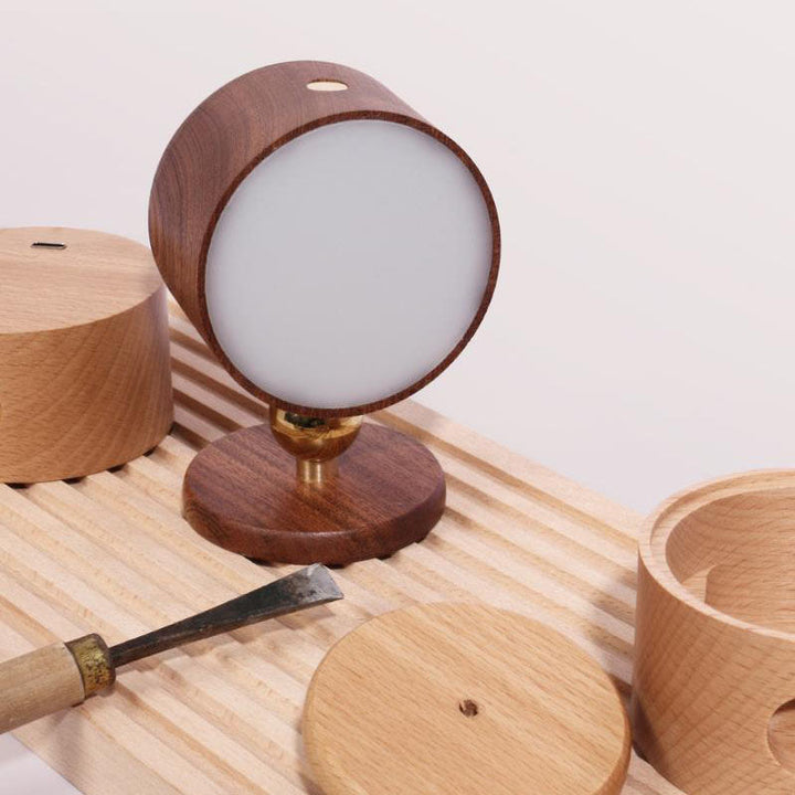 Simple wood USB rechargeable touch magnet LED night light wall sconce lamp | Kalsten