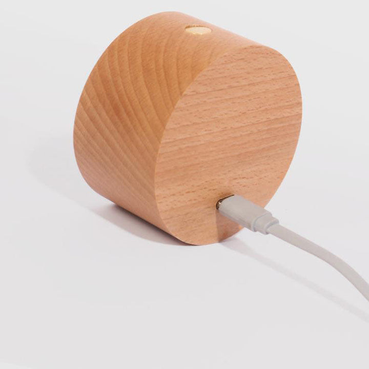 Simple wood USB rechargeable touch magnet LED night light wall sconce lamp | Kalsten