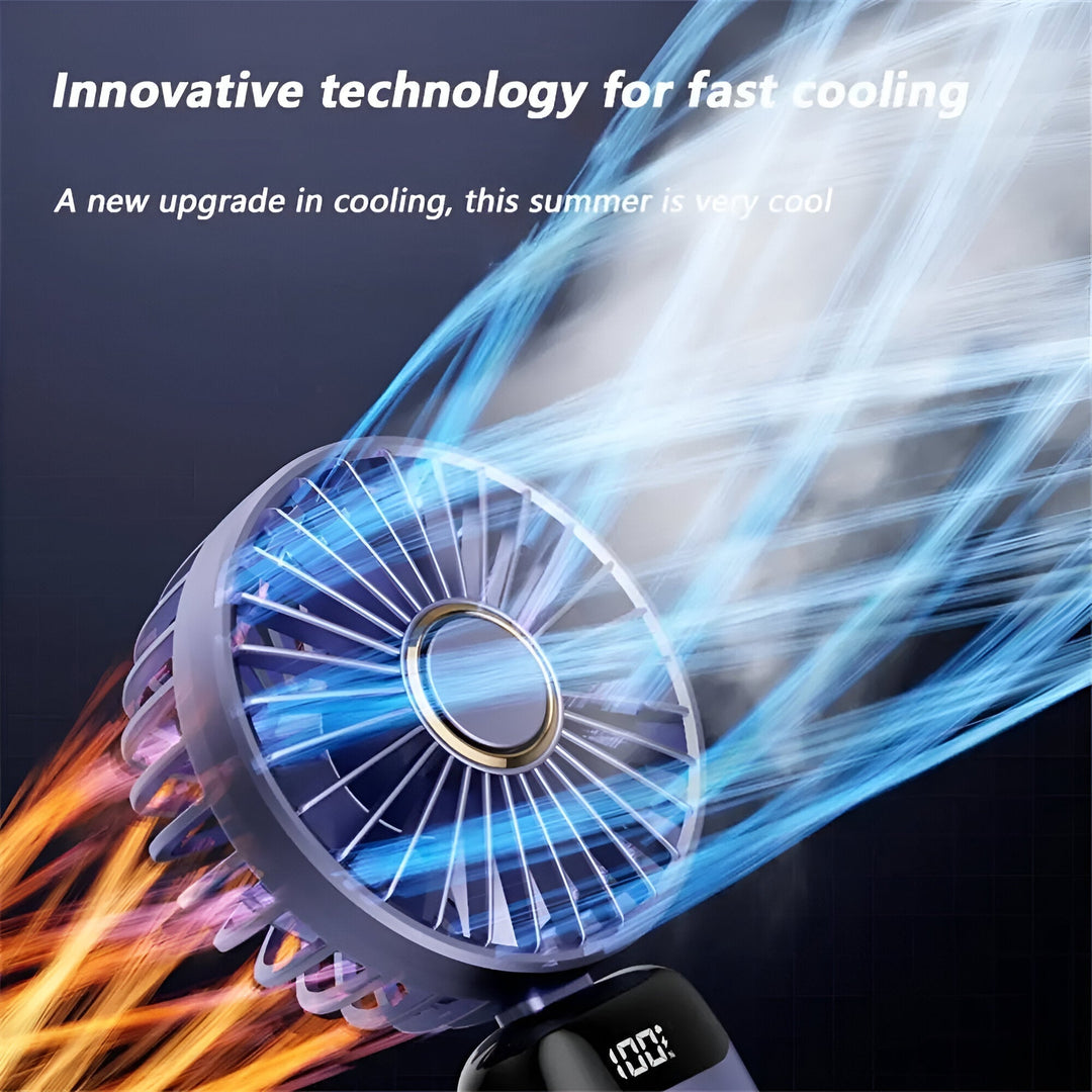Rechargeable Handheld Mini Fan | 5-Speed, 90-Degree Adjustable & Quiet for Office, Home & Outdoor Use | Kalsten