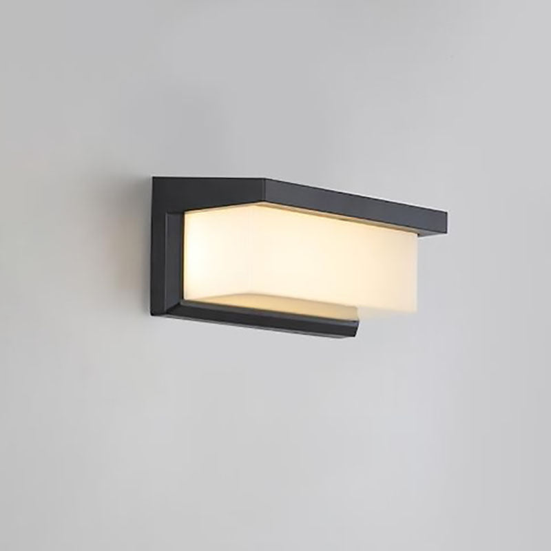 Modern Minimalist Solar Rectangle PC LED Outdoor Wall Sconce Lamp For Outdoor Patio | Kalsten