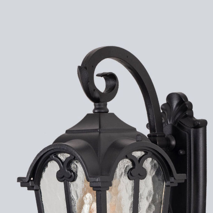 Traditional European Quadrilateral Window Shape Aluminum Glass 1-Light Wall Sconce Lamp For Outdoor Patio | Kalsten