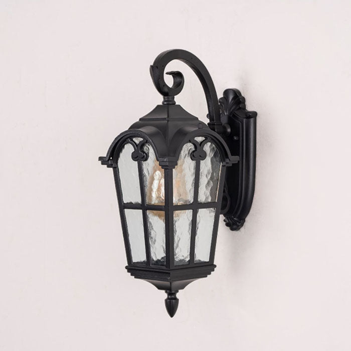 Traditional European Quadrilateral Window Shape Aluminum Glass 1-Light Wall Sconce Lamp For Outdoor Patio | Kalsten