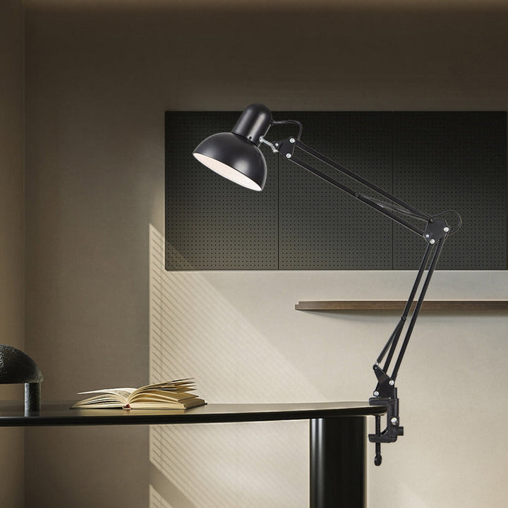 Modern minimalist retractable table lamp with long arm and clip made of ABS with 1 light for the bedroom | Kalsten