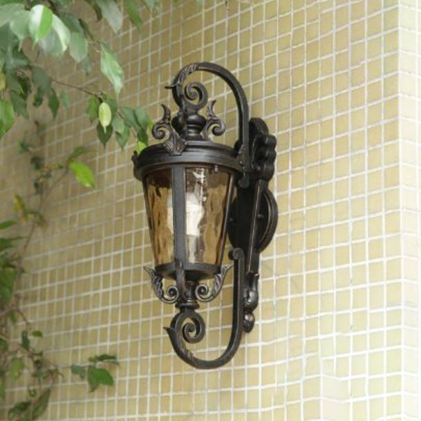 Traditional European Waterproof Aluminum Glass Cylinder 1-Light Wall Sconce Lamp For Outdoor Patio | Kalsten