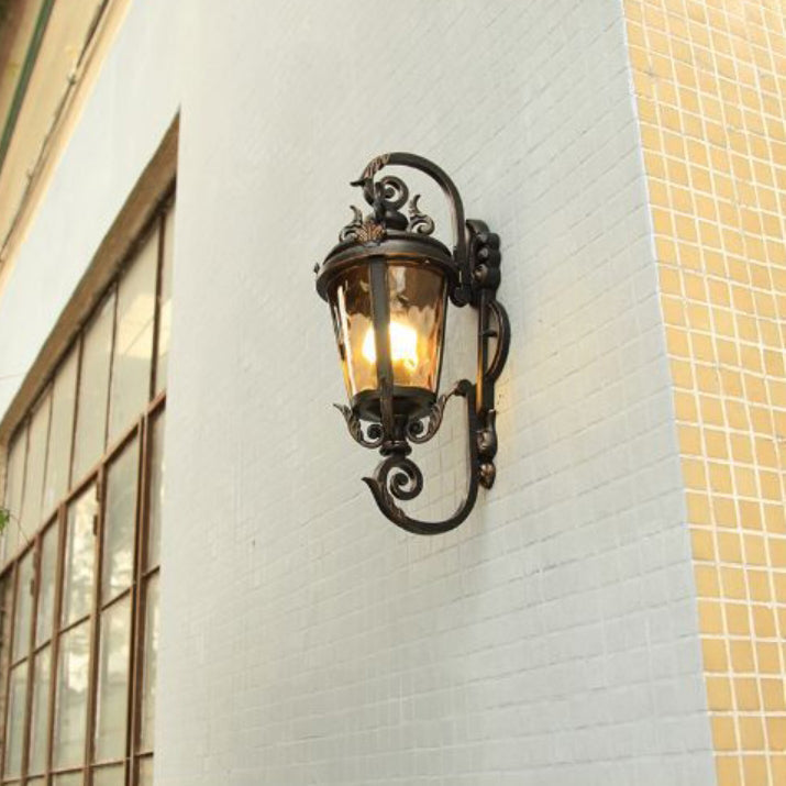 Traditional European Waterproof Aluminum Glass Cylinder 1-Light Wall Sconce Lamp For Outdoor Patio | Kalsten