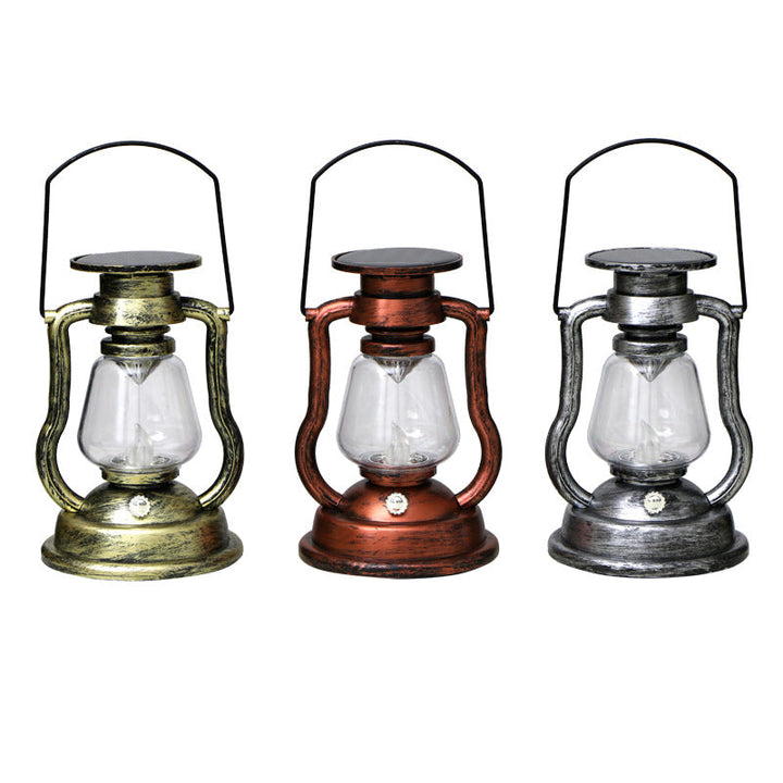 Antique-Inspired Solar LED Lantern With Glass Globe And Metal Handle Kalsten