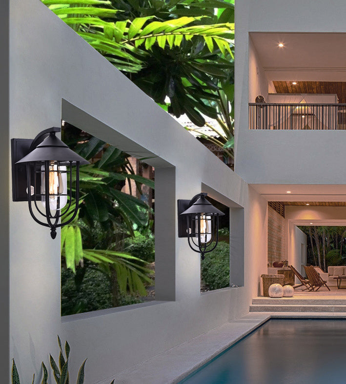 Contemporary Industrial Iron Waterproof Human Body Sensing 1-Light Outdoor Wall Sconce Lamp For Outdoor Patio | Kalsten