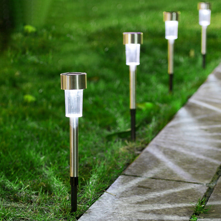 Modern Minimalist Waterproof Solar Cylinder Plastic Stainless Steel LED Landscape Light For Garden | Kalsten