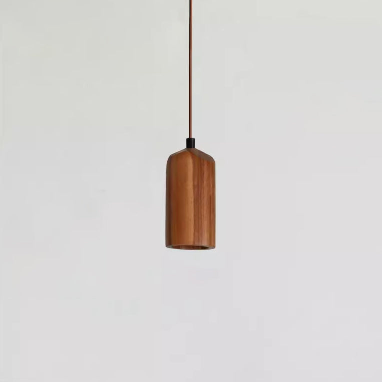 Pendant Light Wood GU10 5.7 in Beige Bedroom Living Room Hanging Ceiling Fixture Adjustable Cord Modern Minimalist | Kalsten