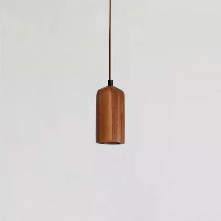 Pendant Light Wood GU10 5.7 in Beige Bedroom Living Room Hanging Ceiling Fixture Adjustable Cord Modern Minimalist | Kalsten