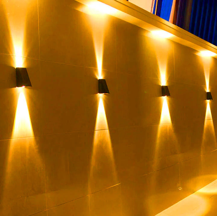 Simple Solar Trapezoid Outdoor Waterproof Up and Down Lights LED Wall Sconce Lamp | Kalsten