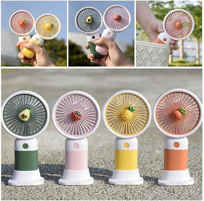 MTech Portable Handheld Fan – Strong Wind, Noiseless, Rechargeable Mini Fan With Base | Kalsten
