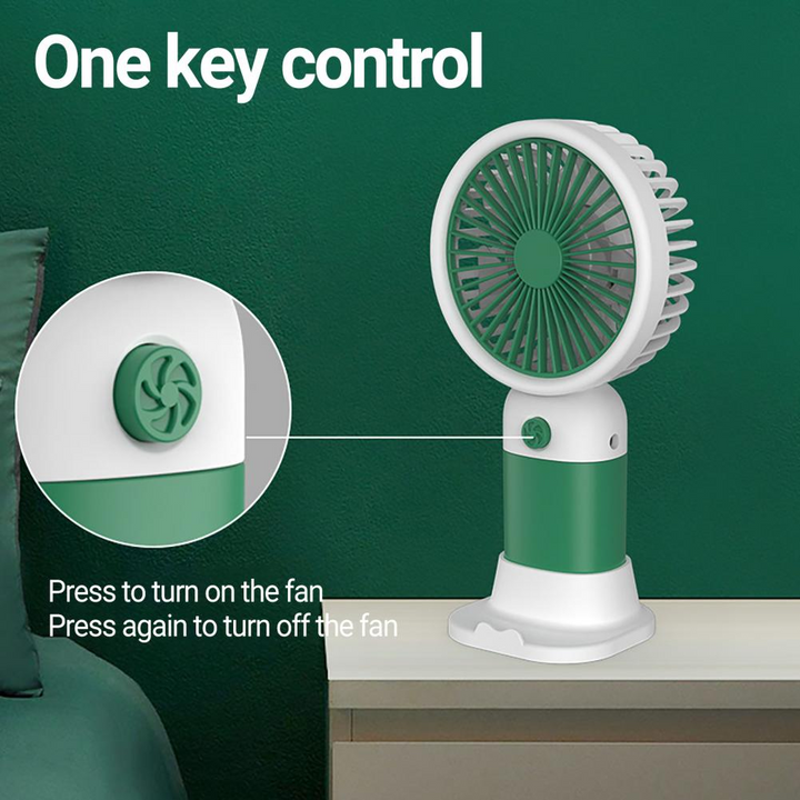MTech Portable Handheld Fan – Strong Wind, Noiseless, Rechargeable Mini Fan With Base | Kalsten