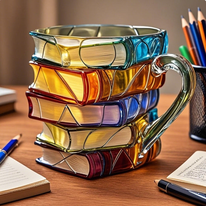 BookCup 3D Hand-Painted Book-Style Mug