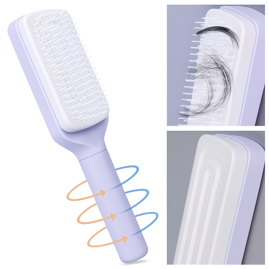 Cleaning Hairbrush – Gentle Detangle – Retractable Bristle Design – For All Hair Types & Busy Mornings Kalsten