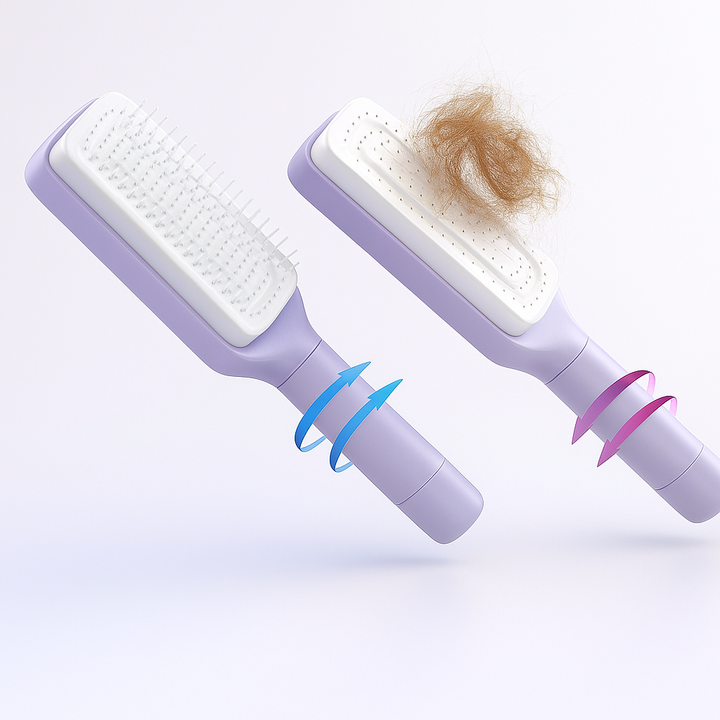 Cleaning Hairbrush – Gentle Detangle – Retractable Bristle Design – For All Hair Types & Busy Mornings Kalsten