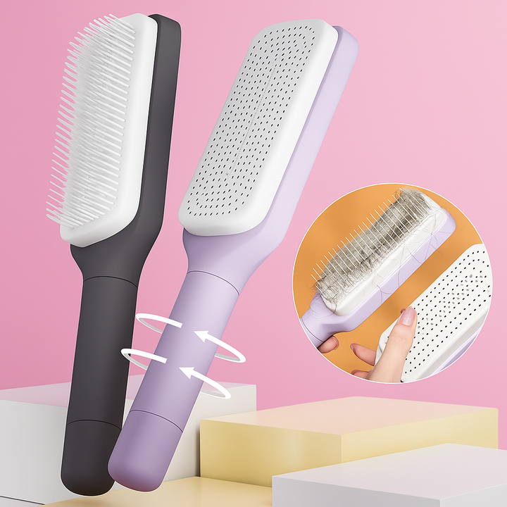 Cleaning Hairbrush – Gentle Detangle – Retractable Bristle Design – For All Hair Types & Busy Mornings Kalsten