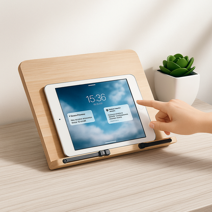Foldable adjustable – Sturdy wooden frame – Cookbooks, tablets, and hands-free reading Karnz