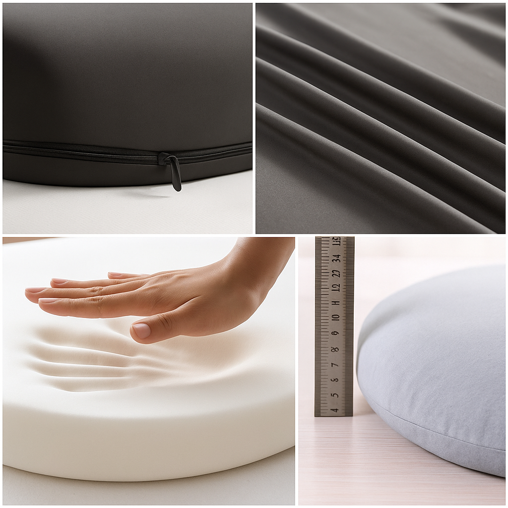 Memory Foam Back Pain Relief – Ergonomic High-density Support – Portable For Work and Travel Kalsten