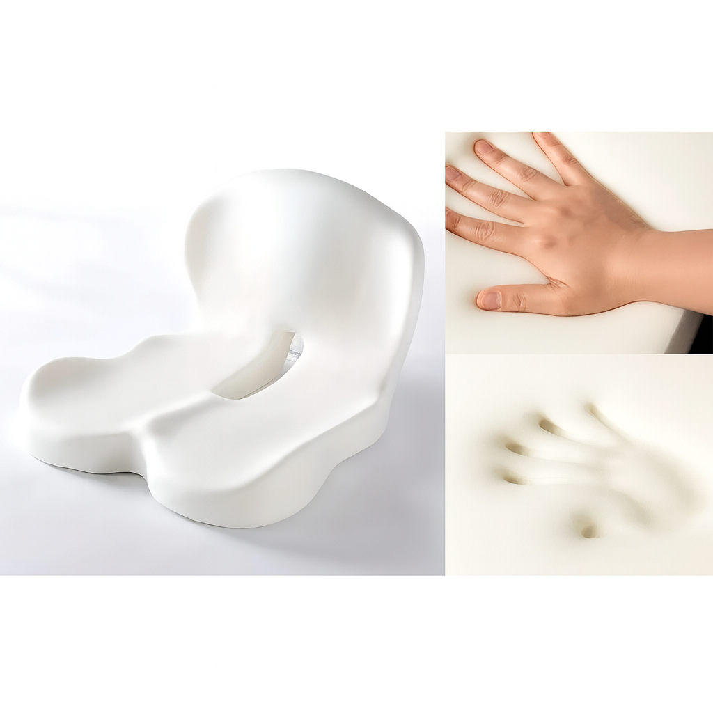 Lumbar & Coccyx Pain Relief – Memory Foam Non-Slip Support – Office Car Home Use Kalsten