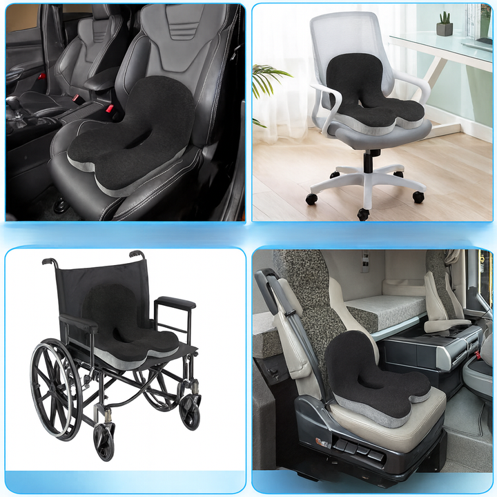 Lumbar & Coccyx Pain Relief – Memory Foam Non-Slip Support – Office Car Home Use Kalsten