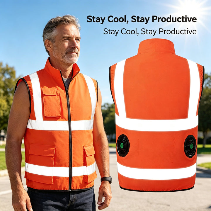 Cooling vest with fans & reflective stripes | Kalsten