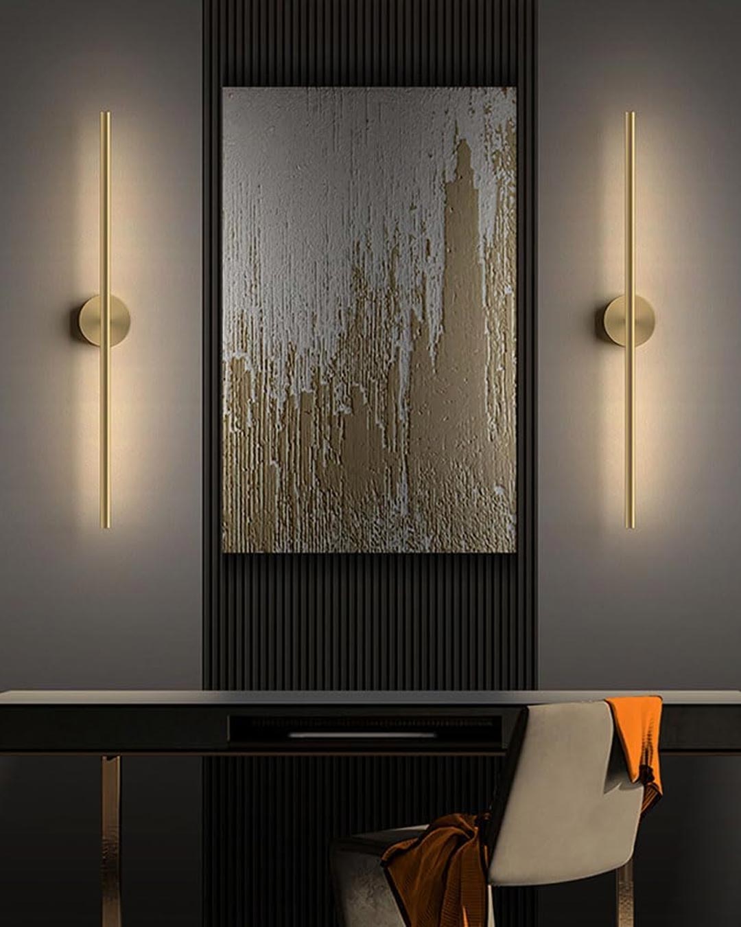 Modern Linear LED Wall Lamp – Gold Finish