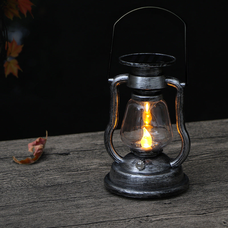 Antique-Inspired Solar LED Lantern With Glass Globe And Metal Handle Kalsten