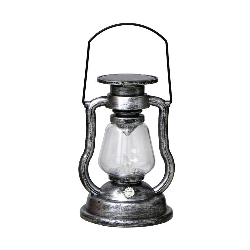 Antique-Inspired Solar LED Lantern With Glass Globe And Metal Handle Kalsten