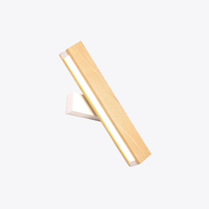 Linear Reading Wall Light Modern Wooden Rotatable LED Bedroom Sconce Lighting Fixture | Kalsten