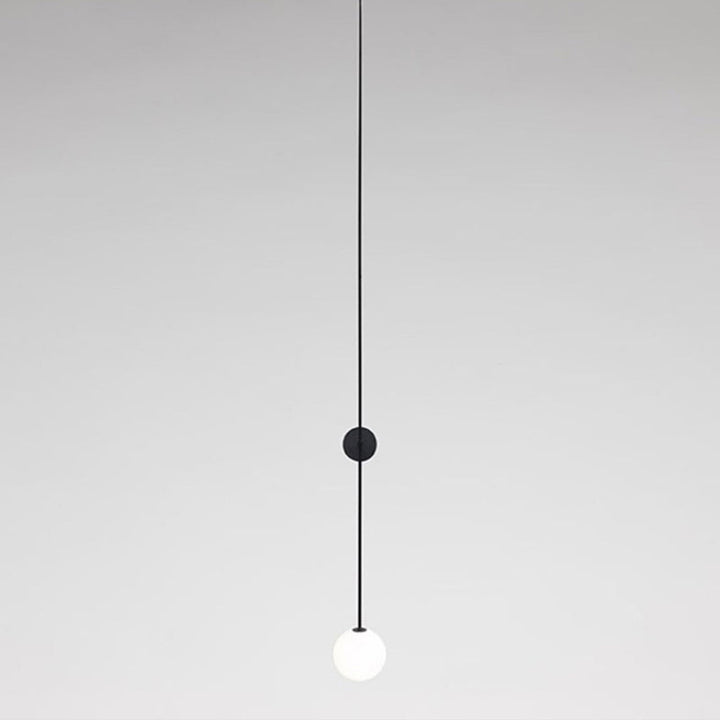 Orb Corridor Wall Light Fixture Milky Glass 1-Light Simple Wall Lamp Sconce with Pencil Arm | Kalsten