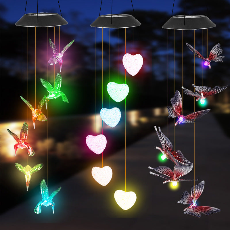 LED Solar Butterfly Wind Chime Garden Hanging Light Kalsten