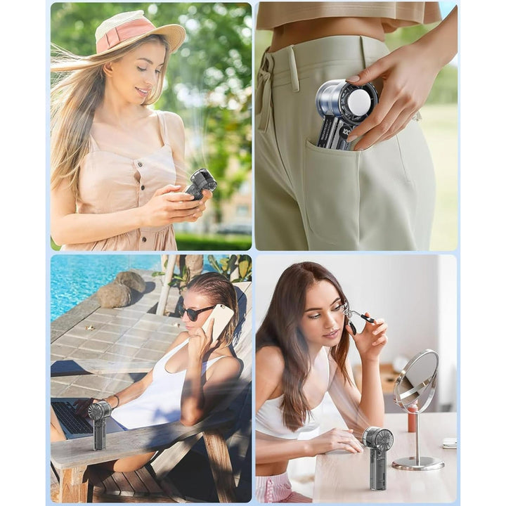 Rechargeable Handheld Fan with LED Digital Display – 3000mAh | Kalsten