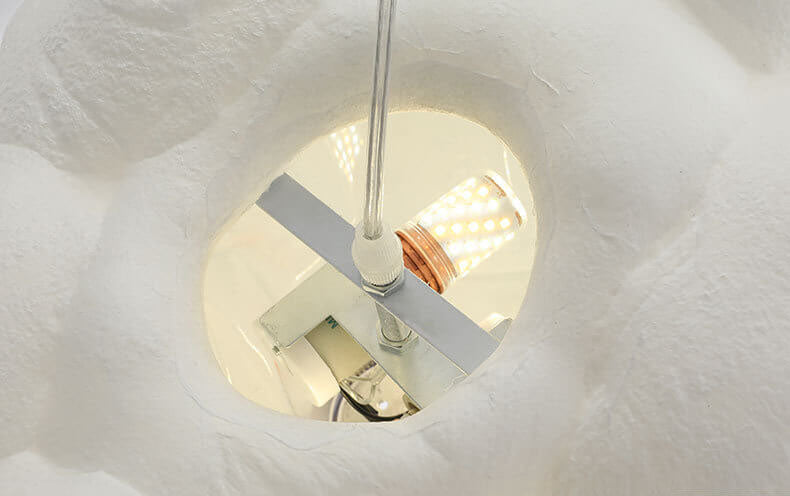 Pendant Light Metal 19.7 in White Adjustable Bedroom Dining Room Modern Hanging Lamp | Kalsten