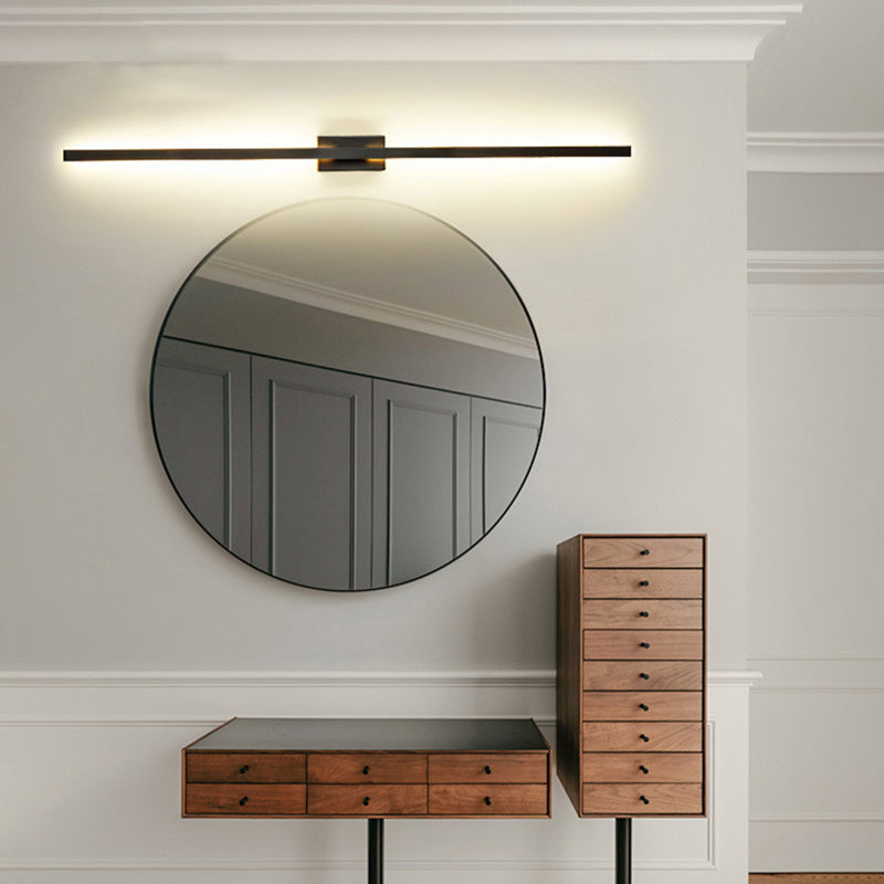 Linear Shaped Metal LED Wall Lighting Contemporary Black Sconce Light Fixture for Corridor | Kalsten
