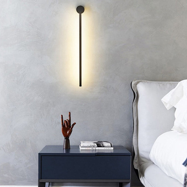 Slim Tube Shaped Sconce Lighting Contemporary Metal Living Room LED Wall Light Fixture | Kalsten