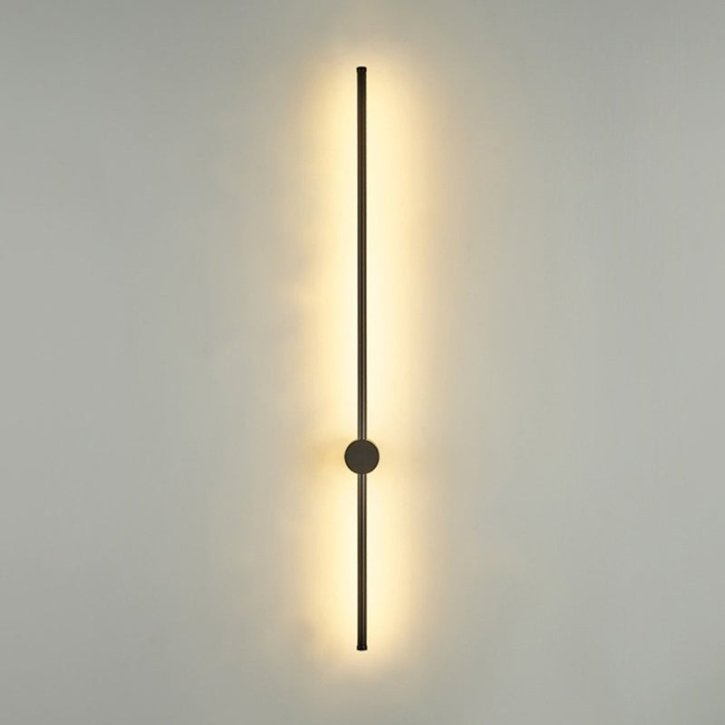 Slim Tube Shaped Sconce Lighting Contemporary Metal Living Room LED Wall Light Fixture | Kalsten